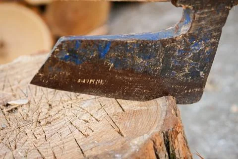 Axe in wood Stock Photos