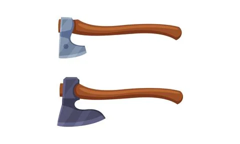 Axe for wood processing and carpentry set. Woodworker and lumberjack tools 스톡 일러스트