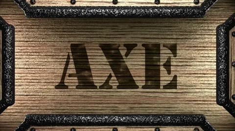 Axe on wooden stamp Stock Footage 8626485