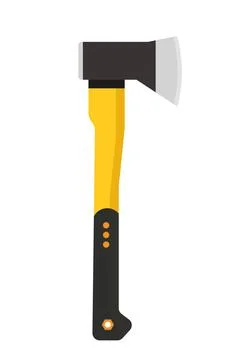 Axe with Yellow Handle Grip Heavy Duty vector illustration Stock Illustration