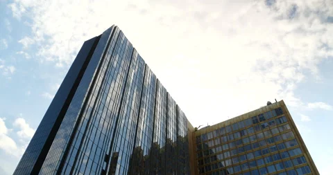 Axel Springer Haus with Clouds Stock Footage 208136727