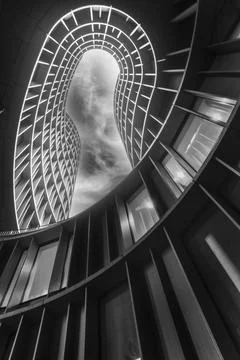 Axel Tower, Copenhagen, Abstract contemporary architecture Stock Photos