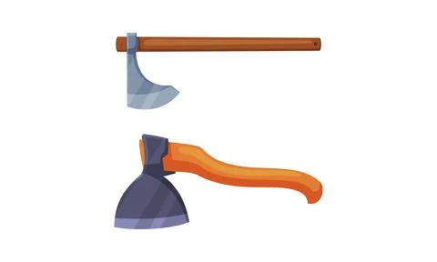 Axes for wood processing and carpentry. Woodworker and lumberjack equipment Stockillustratie
