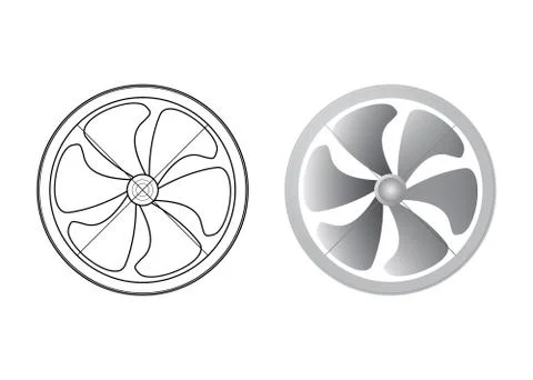 Axial flow fan. Stock Illustration