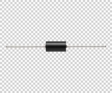 Axial lead electronic diode component isolated on simple transparent backgr.. Photos