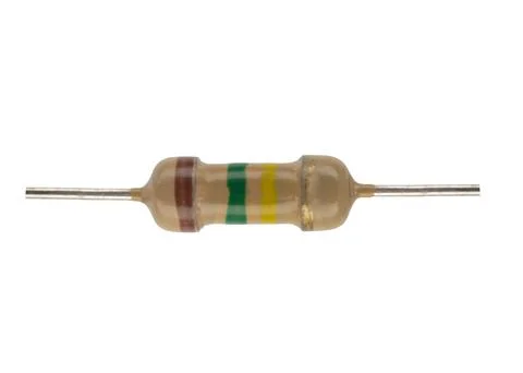 Axial resistor with color code bands isolated on white Stock Photos