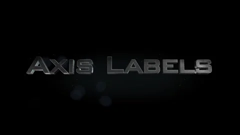 Axis Labels title 3D metal text on black alpha channel background Stock Footage 301065900