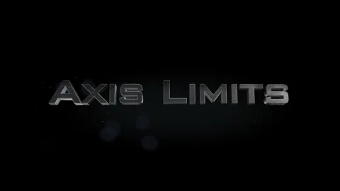Axis Limits title 3D metal text on black alpha channel background Stock Footage 301065870
