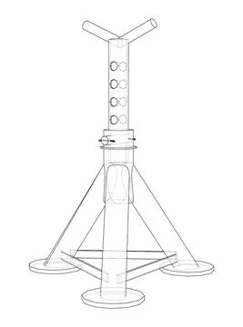 Axle stand isolated. Vector Illustrazione stock