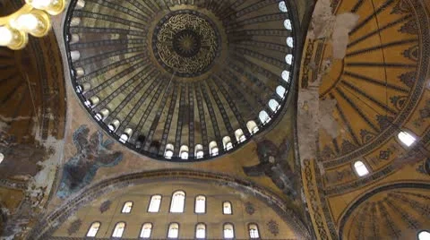 Aya Sofia interior Video stock 8968677