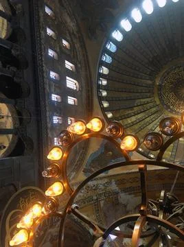 Aya Sofia mosque. Ayasofya inside church. Islam art museum Stock Photos