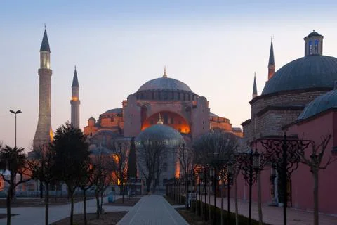 Aya Sofya at dawn, Istanbul, Turkey Stock Photos