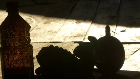 Ayahuasca Bottle and Elements from a Shaman Stock Footage 80413734