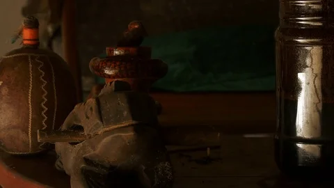 Ayahuasca Ceremony. Elements from a Shaman Stock Footage 80413701