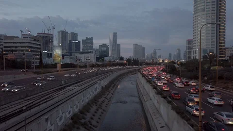 Ayalon traffic Hyper-lapse Stock Footage 108839066