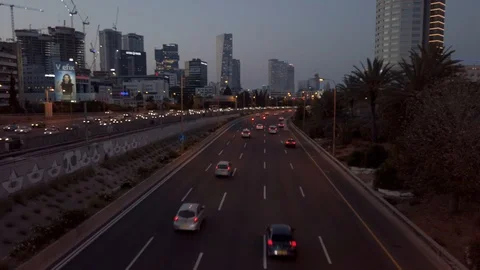 Ayalon traffic Hyper-lapse Stock Footage 117136504