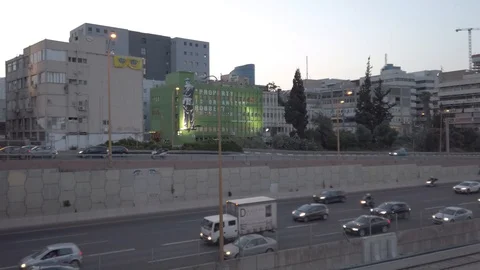 Ayalon traffic Hyper-lapse Stock Footage 117137223