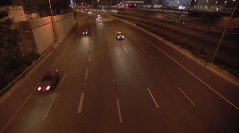 Ayalon+azrieli night Stock Footage 25135696