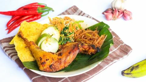 Ayam Bakar Kecap, a ready-to-eat dish of Grilled Chicken with Sweet and Spi.. Stock Photos