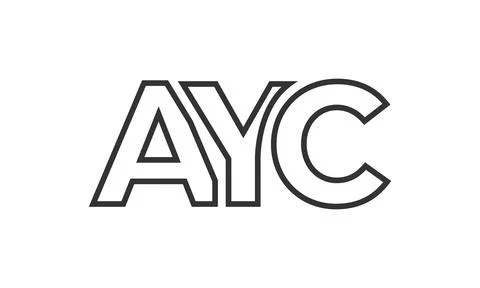 AYC logo design template with strong and modern bold text. Initial based ve.. Stock Illustration