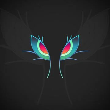 Aye Predator Eyes Gradient Neon Stock Illustration