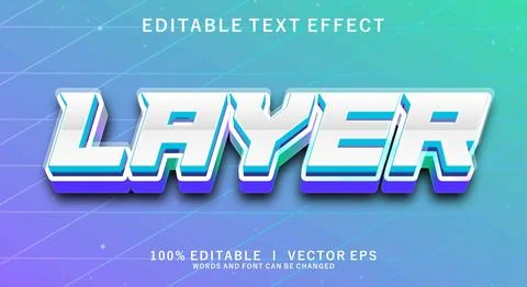 Ayer vector text effect with modern style design Stock Illustration