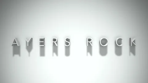Ayers Rock 3D title animation with shadows on a white background Stock Footage 296000057
