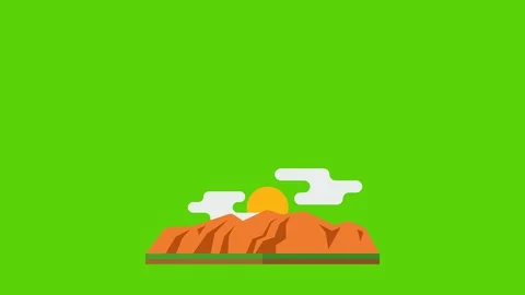 Ayers Rock  motion background animation loop with greenbox background Stock Footage 127747557