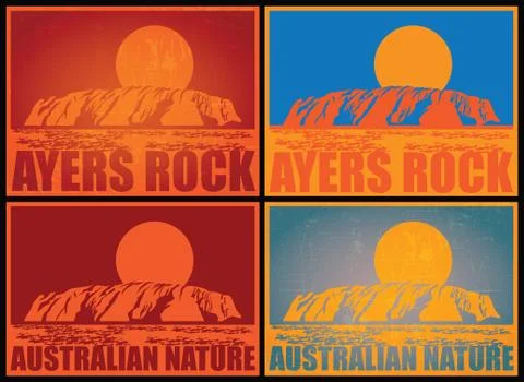 Ayers Rock Posters Stock Illustration