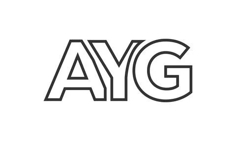 AYG logo design template with strong and modern bold text. Initial based ve.. Stock Illustration
