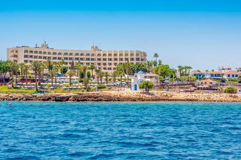 Ayia Napa, Cyprus - May 22, 2019: Coastal line of fig tree bay Stock Photos