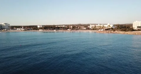 Ayia Napa paphos and Cyprus aerial view beach Stock Footage 237898341