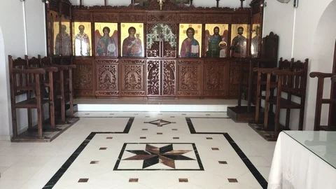 Ayia Thekla Chapel Interior Multiple Shots Stock-Footage 95033532