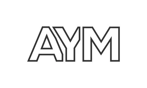 AYM logo design template with strong and modern bold text. Initial based ve.. Stock Illustration