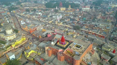 Ayodhya City Aerial view Shri Ram Mandir... | Stock Video | Pond5