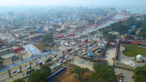 Ayodhya City Aerial view Shri Ram Mandir... | Stock Video | Pond5