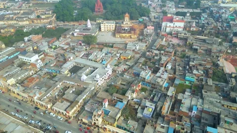 Ayodhya City Aerial view Shri Ram Mandir... | Stock Video | Pond5