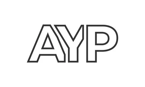 AYP logo design template with strong and modern bold text. Initial based ve.. Stock Illustration
