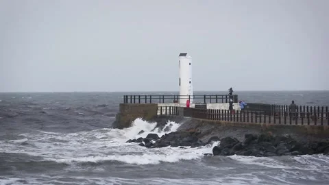 Ayr lighthouse, Scotland Stock Footage 169527345