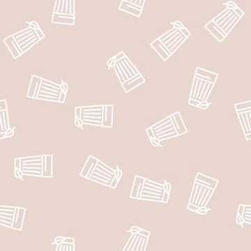Ayran milk product line vector seamless pattern Illustrazione stock