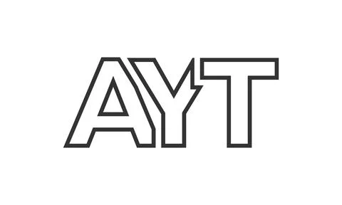 AYT logo design template with strong and modern bold text. Initial based ve.. Stock Illustration