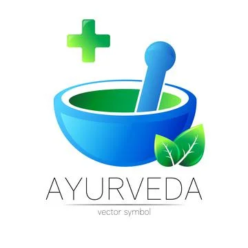 Ayurvedic Creative vector logotype or symbol. Mortar and pestle concept for Stock Illustration