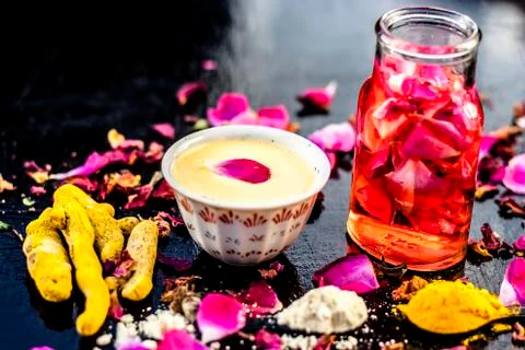 Ayurvedic face pack to reduce or to decrease the chance of wrinkles, pimples, Stock Photos