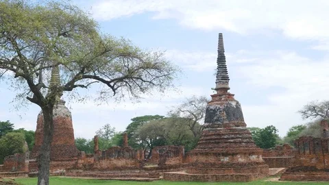 Ayutthaya temple ruins Video stock 75974584