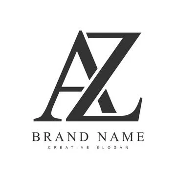 AZ trendy logotype template. Initial letter a and z classic font style. Cre.. Stock Illustration