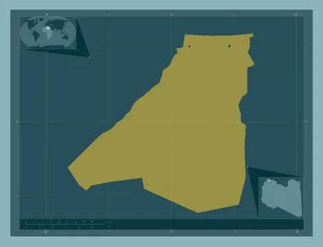 Az Zawiyah, Libya. Solid color shape. Locations of major cities of the region 스톡 일러스트