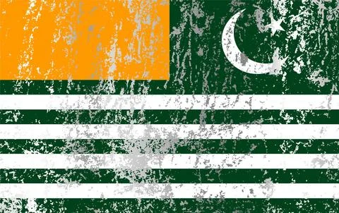 Azad Kashmir flag with grunge effect. Stock Illustration