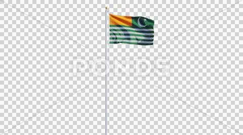Azad Kashmir flag, long shot, isolated with alpha channel Stock Photos