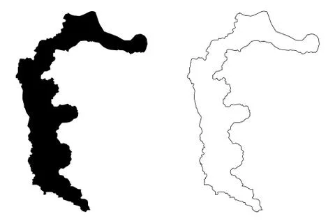 Azad Kashmir map vector.... Stock Illustration