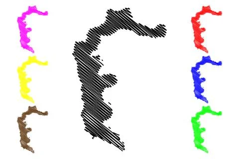 Azad Kashmir map vector.... Stock Illustration